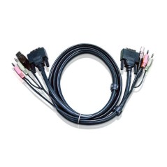 Кабель KVM USB(тип А Male)+DVI-D(Male)+2хАудио(Male) «-» USB(тип B Male)+DVI-D(Male)+2хАудио(Male) 3м., черный./ CABLE DVI/USBA/