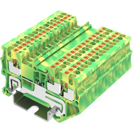 Клемма TP 1-2 земля, Push-in, сечение 1,5 мм. кв., желто-зеленая