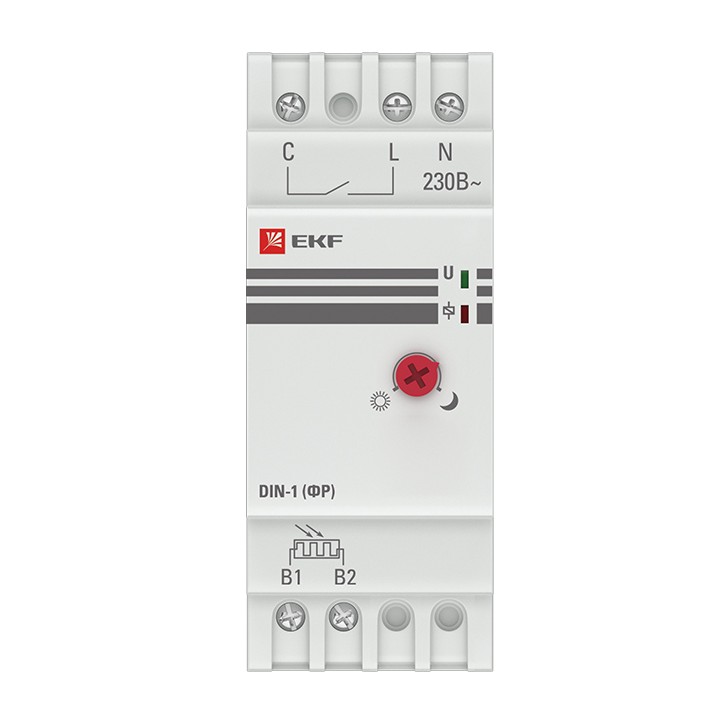 Фотореле с выносным датчиком DIN-1 (ФР) 2-100Лк 25А (3000Вт) EKF PROxima