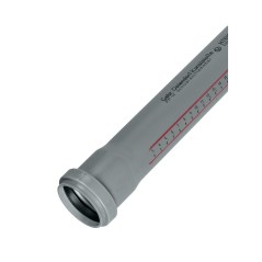 Труба канализационная 50x3000 мм НТЕМ однораструбная, серая