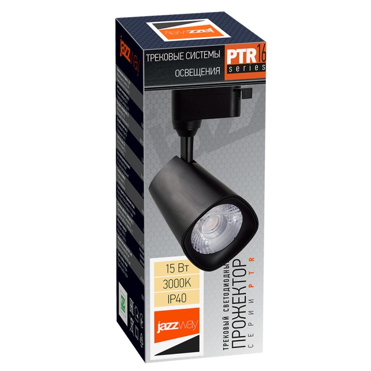 PTR 1615 15w 3000K 24° BL (чёрный) IP40 Jazzway