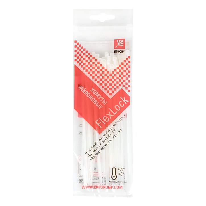 Хомут P6.6 стандартный белый 2.5x150 (100шт) FlexLock PROxima