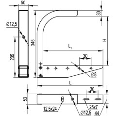 Кронштейн одиночный DBM 300 41х21мм