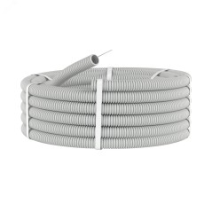 Труба гофрированная ПВХ 20 мм с протяжкой тяжелая серая (100м)