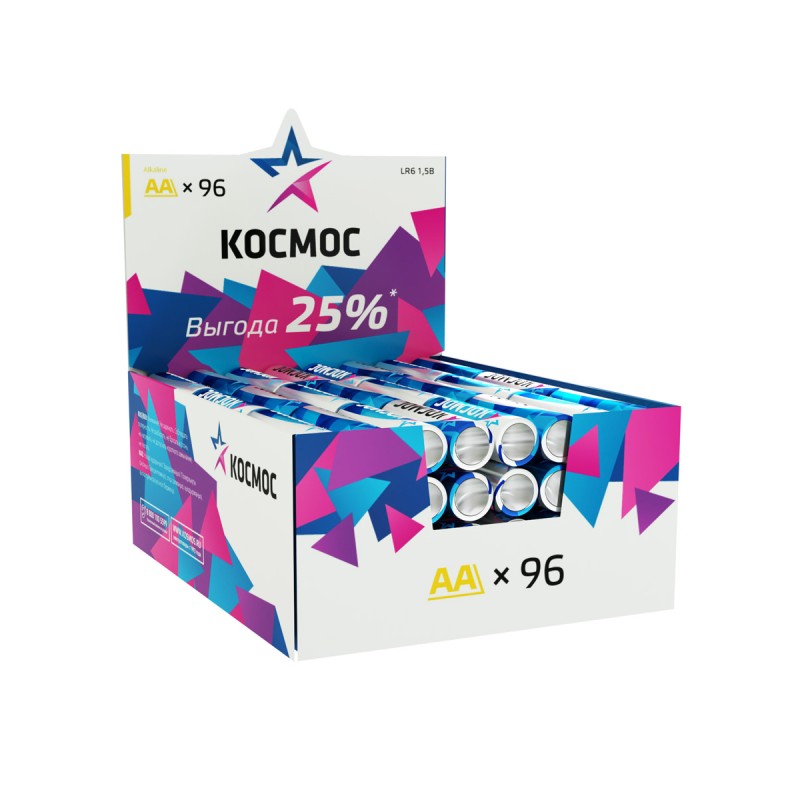 Батарейка LR6 AA, Alkaline 1.5В, 96 шт/уп,