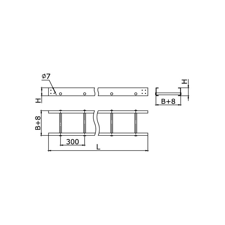 Профиль BPF, для консолей быстрой фиксации BBF, L400, толщ.2,5 мм, горячеоцинкованный