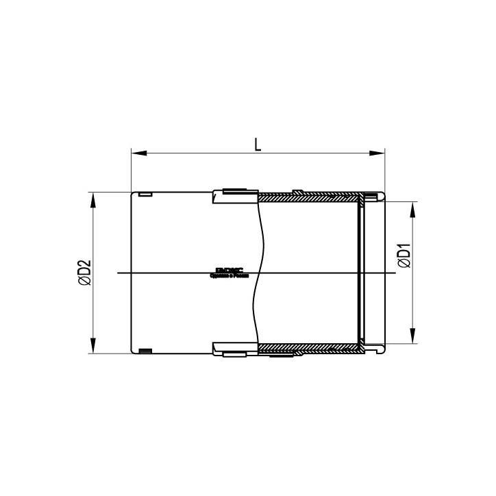 Муфта 110мм разъемная с фиксатором для двустенных-дренажных труб