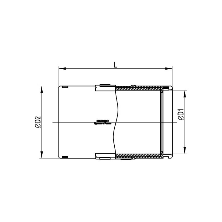 Муфта разъемная с фиксатором для двустенных-дренажных труб, 110 мм