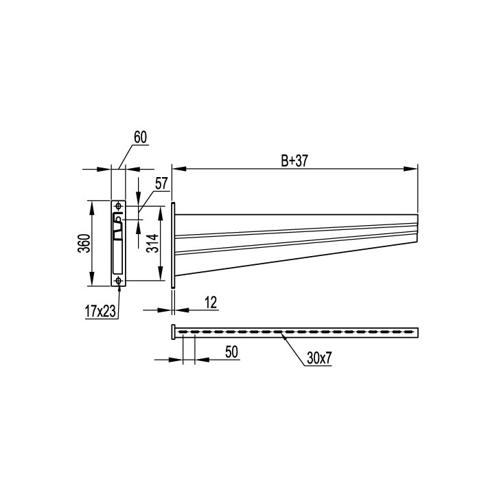 Лоток листовой 50х10 L-2000мм цинк-ламельный Лоток листовой 50х10 L-2000мм цинк-ламельный