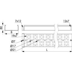 Лоток листовой перфорированный 400х50 L-2000мм