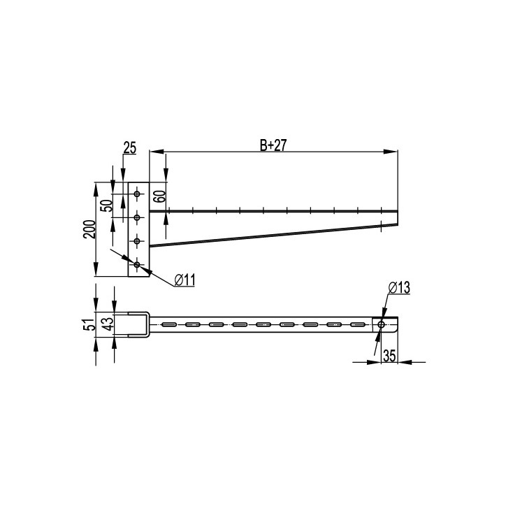 Лоток перфорированный 400х80 L-3000мм толщина 1.2мм горячеоцинкованный