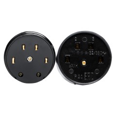Разъем РШ-ВШ 32А 380В 3P+PE(ОУ) карболитовый черный Simple