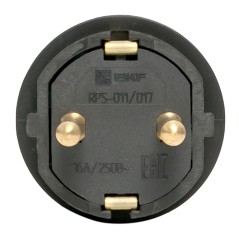 Вилка прямая каучуковая 230В 2P+PE 16A IP44 Марс