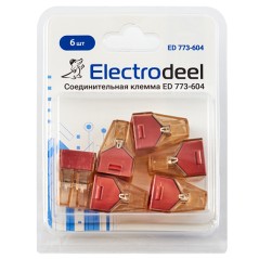 Клемма соединительная 4-контактная Elеctrodeel ED 773-604-b6, сечение 1,5-4,0 мм2, 32А/400В (упаковк