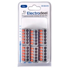 Клемма соединительная 5-контактная Elеctrodeel ED 222-415-b6, сечение 0,08-4,0 мм2, 32А/400В (упаков