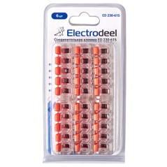 Клемма соединительная 5-контактная Elеctrodeel ED 230-615-b6, сечение 0,5-6,0 мм2, 41А/450В (упаковк
