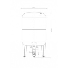 Гидроаккумулятор вертикальный В 100, металлический фланец