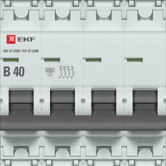 Автоматический выключатель 4P 40А (B) 6кА ВА 47-63N EKF PROxima