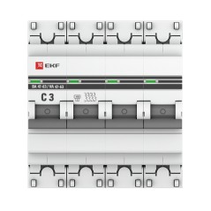 Автоматический выключатель ВА 47-63, 4P 3А (C) 4,5kA EKF PROxima