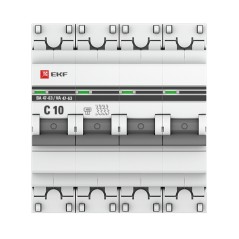 Автоматический выключатель ВА 47-63, 4P 10А (C) 4,5kA EKF PROxima