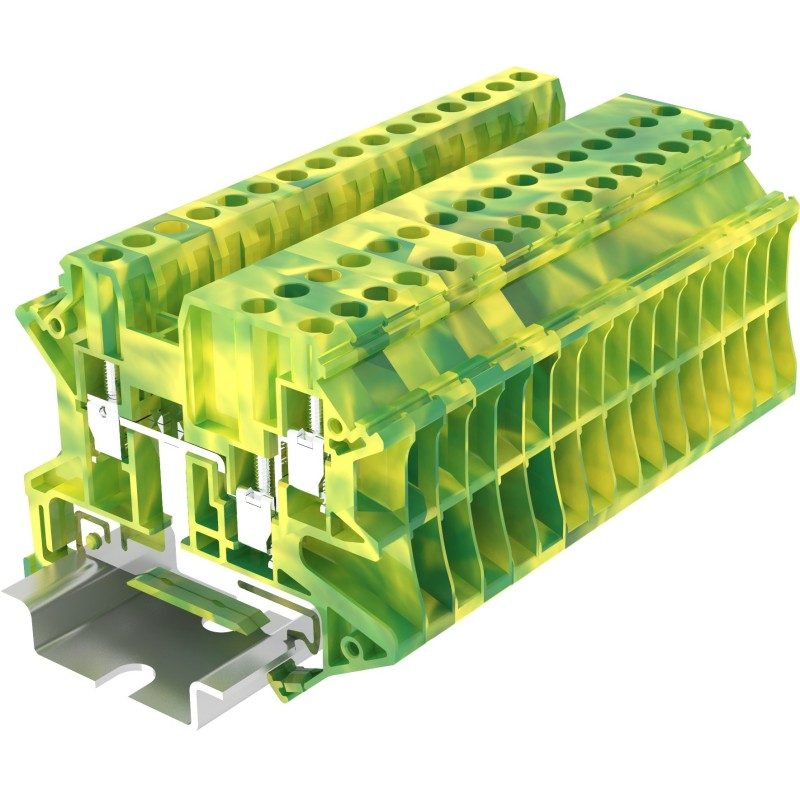 Клемма TU 1-2 земля, винтовая, сечение 2,5 мм. кв., желто-зеленая