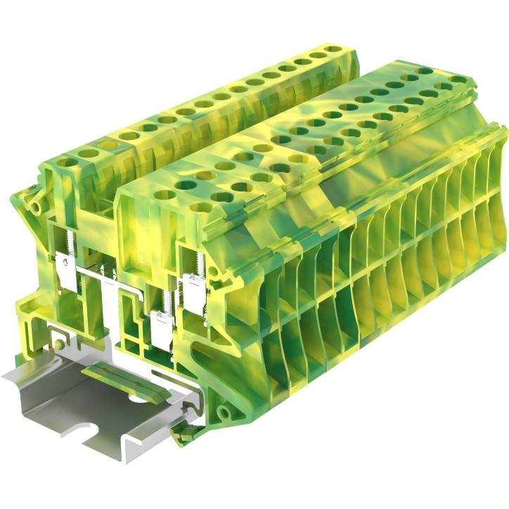 Клемма TU 1-2 земля, винтовая, сечение 2,5 мм. кв., желто-зеленая