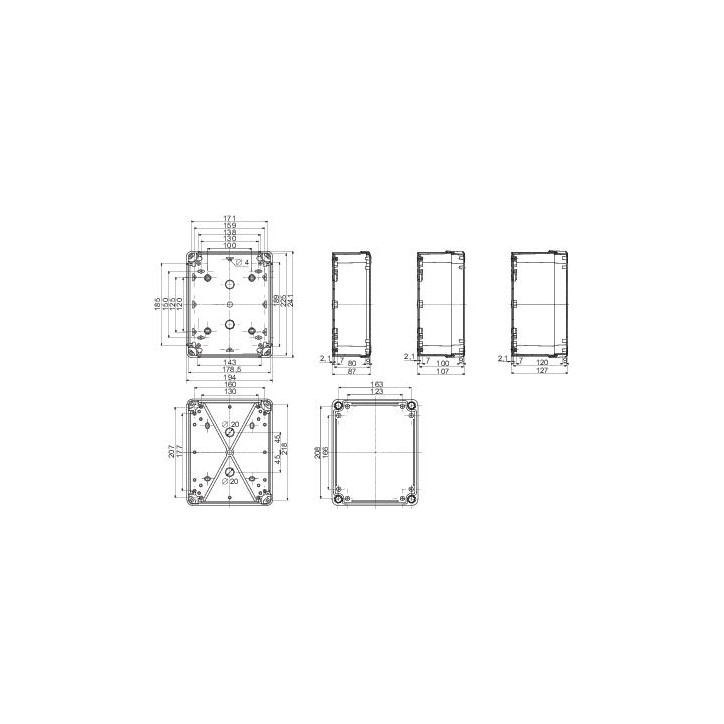 ПЛАСТ.КОРОБКА ABS 241x194x107