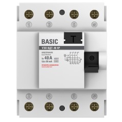 Устройство защитного отключения УЗО ВД-40 4P 40А/30мА электронный Basic