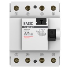 Устройство защитного отключения УЗО ВД-40 4P 63А/30мА электронный Basic
