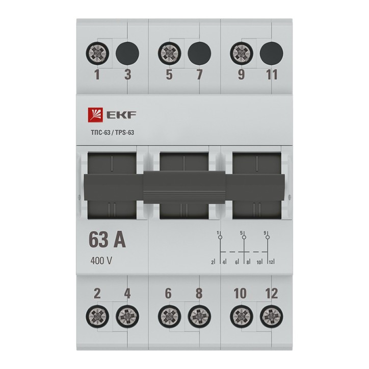 Трехпозиционный переключатель ТПС-63 3P 63А PROxima