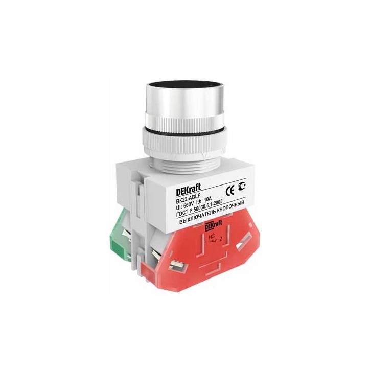 Кнопка черная выключения ABLF-22 220В ВK-22
