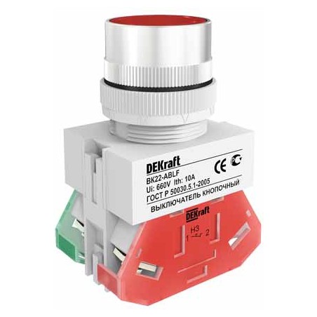 Кнопка красная выключения ABLF-22 220В ВK-22