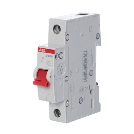 Рубильник однополюсный SHD201 40A рычаг красный