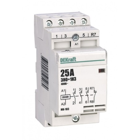 Контактор модульный 3НО+1НЗ 25А 230В МК-103