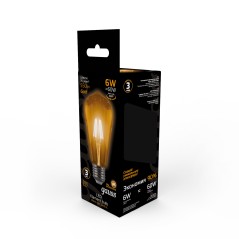 Лампа Gauss Filament ST64 6W 550lm 2400К E27 golden LED 1/10/40