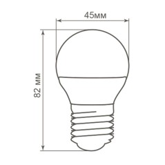Лампа светодиодная LED 5вт Е27 теплый шар
