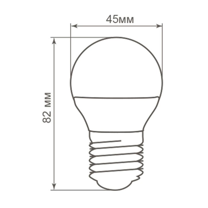 Лампа светодиодная, (5W) 230V E27 2700K G45, LB-38