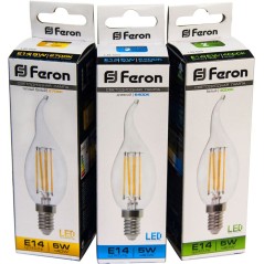 Лампа светодиодная LED 5вт Е14 теплый свеча на ветру FILAMENT