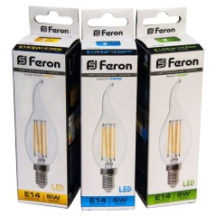 Лампа светодиодная LED 5вт Е14 белый свеча на ветру FILAMENT