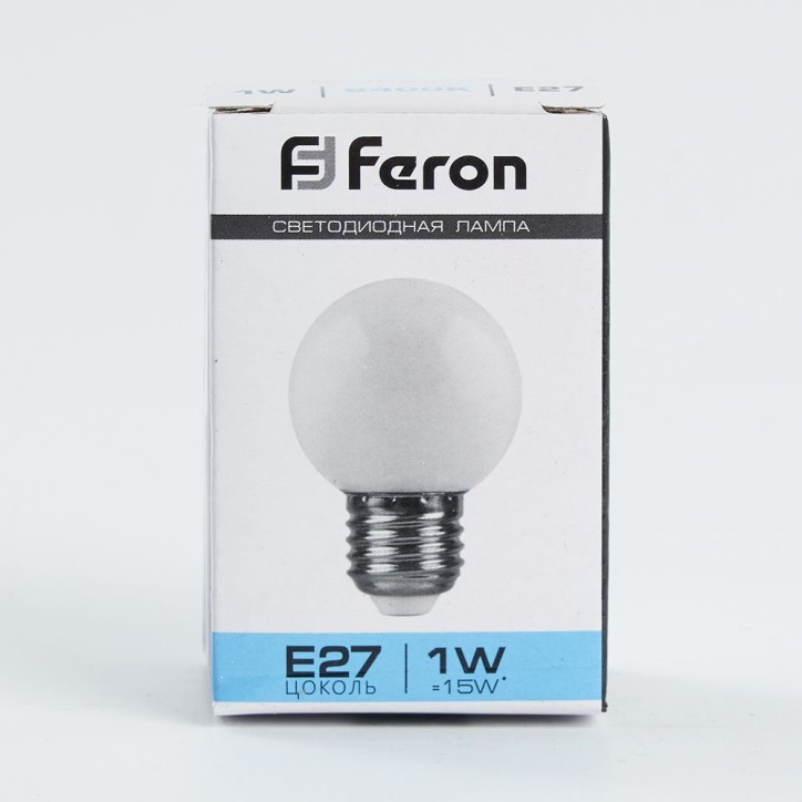 Лампа светодиодная LED 1вт Е27 белый 6400К (шар) Лампа светодиодная LED 1вт Е27 белый 6400К (шар)