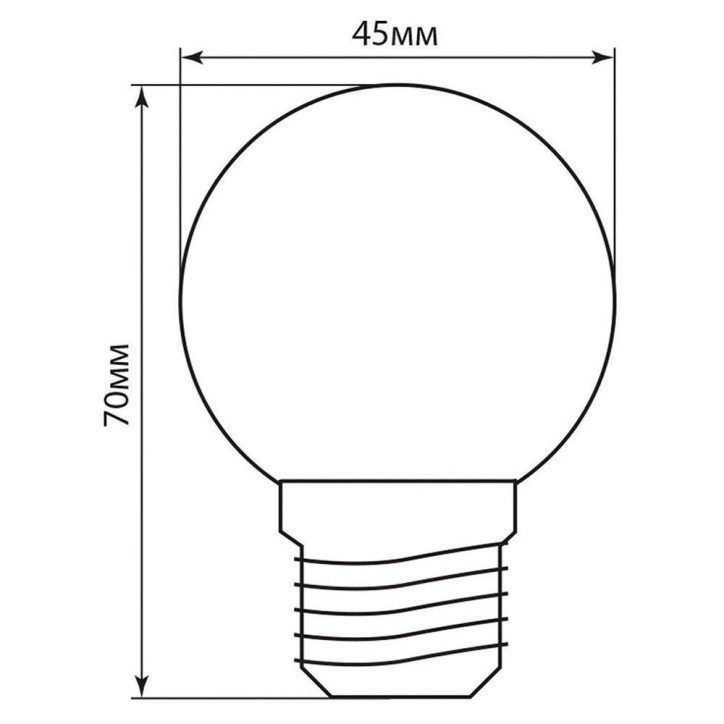 Лампа светодиодная, (1W) 230V E27 6400K G45, LB-37