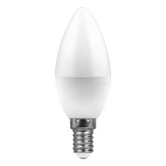 Лампа светодиодная LED 7вт E14 дневной матовая свеча