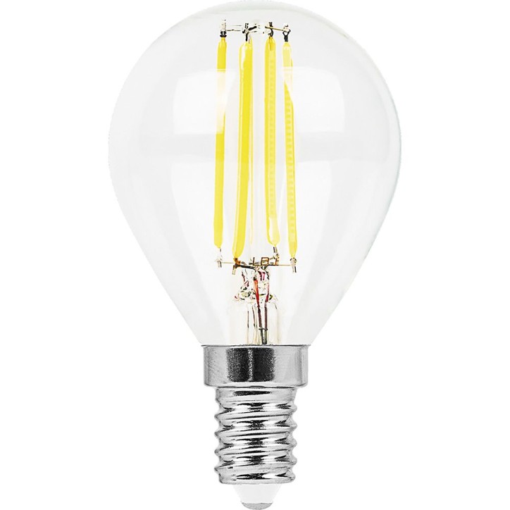 Лампа светодиодная LED 7вт Е14 белый шар FILAMENT
