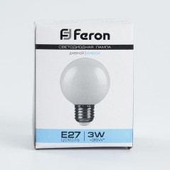 Лампа светодиодная LED 3вт Е27 6400K шар G60