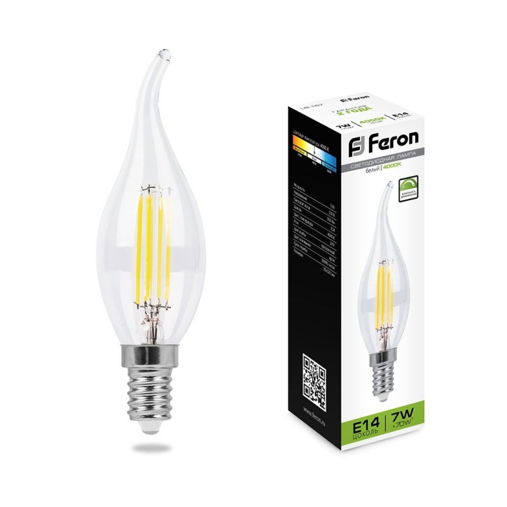 Лампа светодиодная LED 7вт Е14 белый свеча на ветру FILAMENT диммируемая Лампа светодиодная LED 7вт Е14 белый свеча на ветру FILAMENT диммируемая