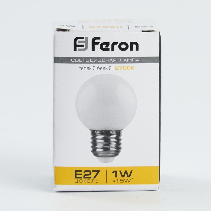 Лампа светодиодная LED 1вт Е27 белый 2700К (шар) Лампа светодиодная LED 1вт Е27 белый 2700К (шар)