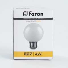 Лампа светодиодная LED 3вт Е27 2700K шар G60