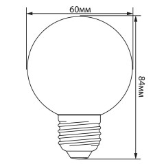 Лампа светодиодная, (3W) 230V E27 2700K G60, LB-371