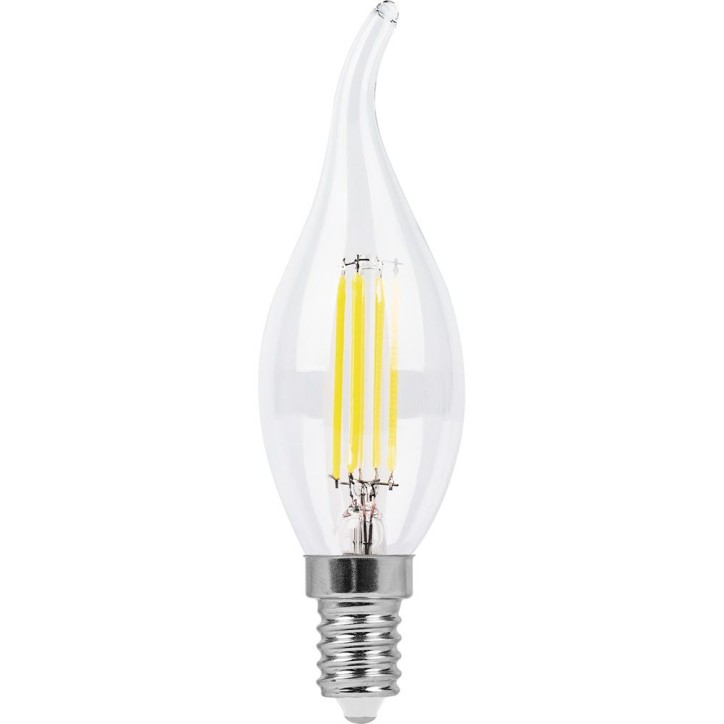 Лампа светодиодная LED 11вт Е14 теплый свеча на ветру FILAMENT