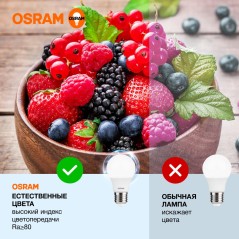 Лампа светодиодная OSRAM LED Value A, 560лм, 7Вт (замена 60Вт), 6500К (холодный белый свет). Цоколь E27, колба A, угол пучка 180